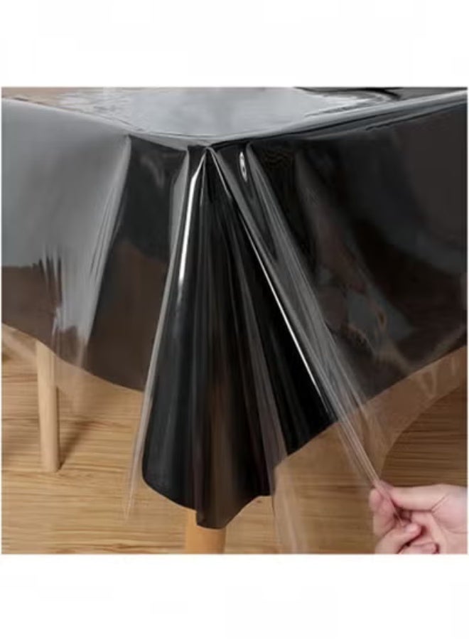 fantasize Clear Plastic Tablecloth Protector,  Waterproof and Oilproof, Stain-resistant Vinyl Table Cover for Indoor and Outdoor Dining Tables, 137x213cm - Image 1